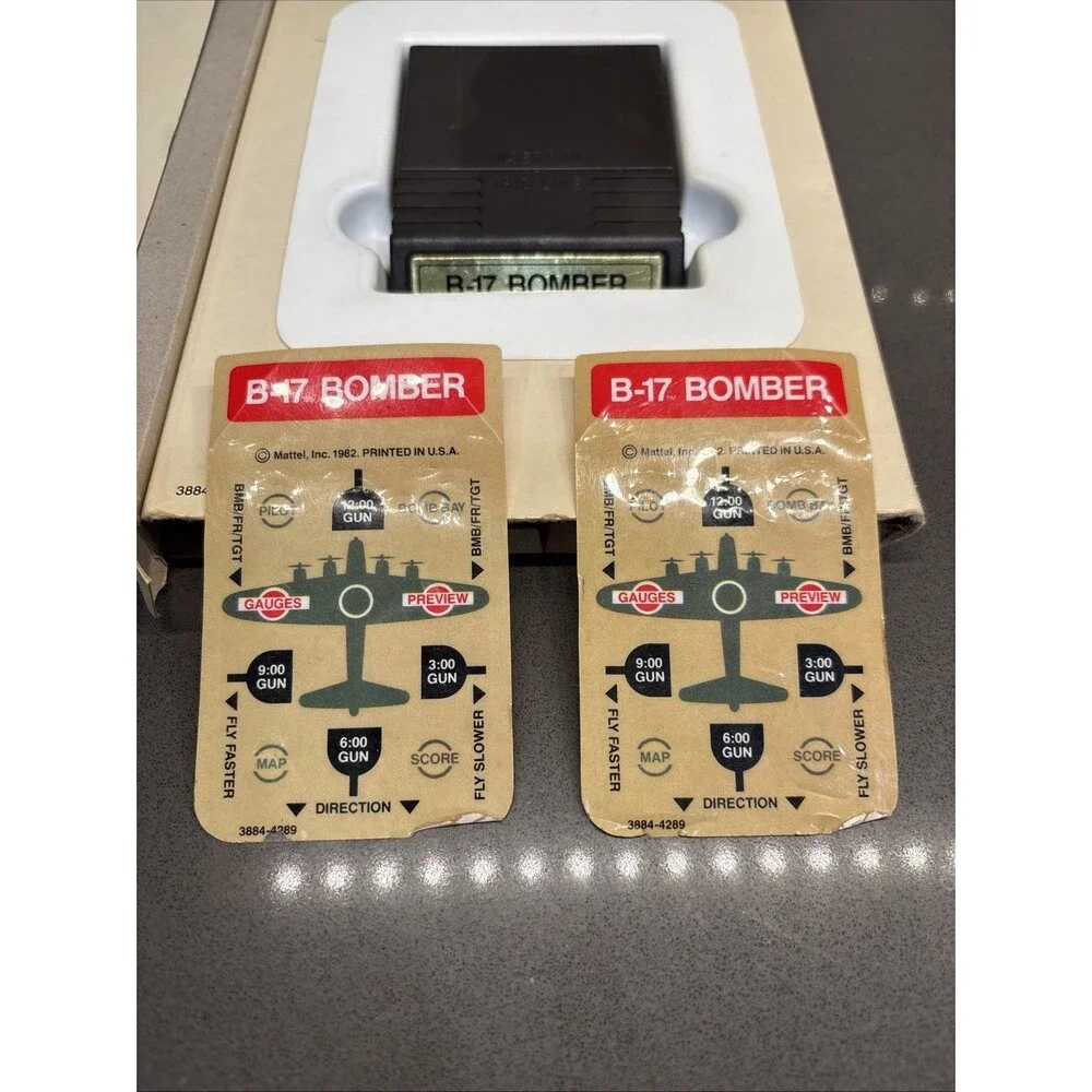 B17-Bomber Intellivision Cartridge Box w/manual and overlays 1982 Intellivoice